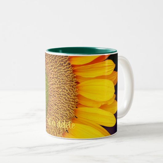 Sonnenblumenzentrum Nah Personalisiert Zweifarbige Tasse (VorderseiteRechts)