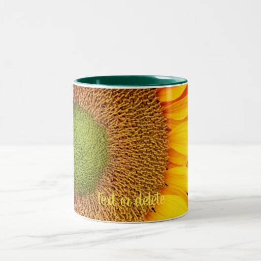 Sonnenblumenzentrum Nah Personalisiert Zweifarbige Tasse (Mittel)