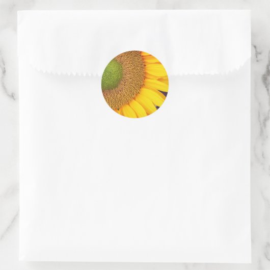 Sonnenblumenzentrum und Petalen Runder Aufkleber (Tasche)