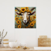 Sonnenblumenziege Poster (Küche)