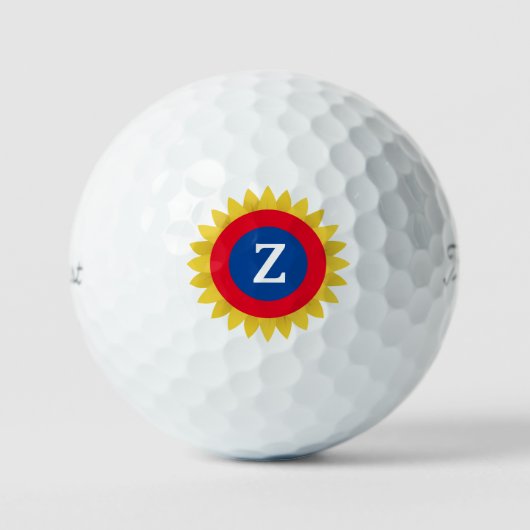 Sonnenblumenzielmonogramm Golfball (Vorderseite)