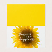 Sonnenblumenziffer "Blume sind glücklich" (Außenseite Aufgefaltet)