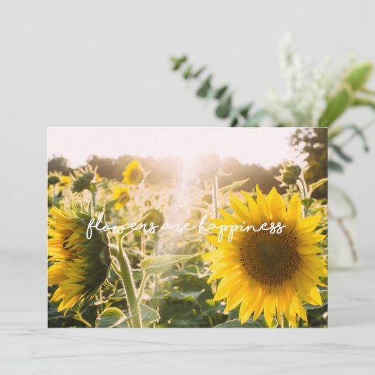 Sonnenblumenziffer "Blume sind glücklich" (Stehend Vorderseite)