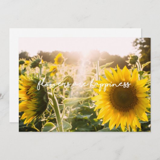 Sonnenblumenziffer "Blume sind glücklich" (Vorne/Hinten)