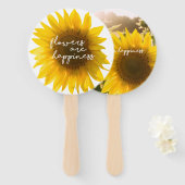 Sonnenblumenziffer "Blume sind glücklich" Fächer (Vorne und Hinten)
