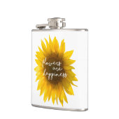Sonnenblumenziffer "Blume sind glücklich" Flachmann (Links)