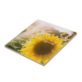 Sonnenblumenziffer "Blume sind glücklich" Fliese (Seite)