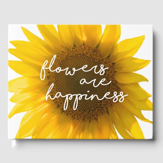 Sonnenblumenziffer "Blume sind glücklich" Gästebuch (Vorderseite)