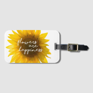Sonnenblumenziffer "Blume sind glücklich" Gepäckanhänger