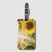 Sonnenblumenziffer "Blume sind glücklich" Gepäckanhänger (Vorderseite Vertikal)
