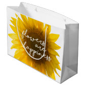 Sonnenblumenziffer "Blume sind glücklich" Große Geschenktüte (Rückseite Schrägansicht)