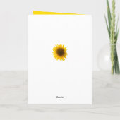 Sonnenblumenziffer "Blume sind glücklich" Karte (Rückseite)