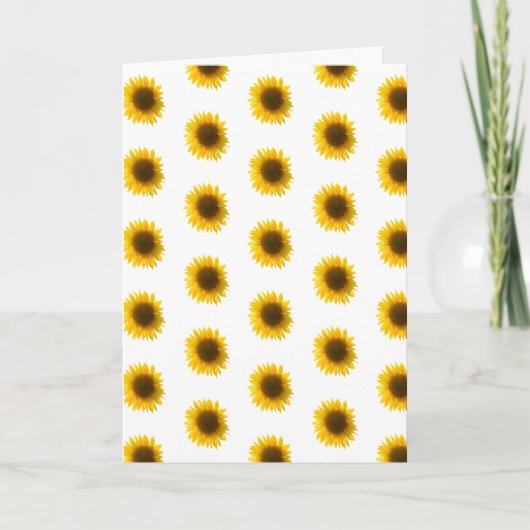 Sonnenblumenziffer "Blume sind glücklich" Karte (Vorderseite)