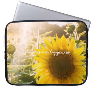 Sonnenblumenziffer "Blume sind glücklich" Laptopschutzhülle