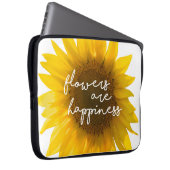 Sonnenblumenziffer "Blume sind glücklich" Laptopschutzhülle (Vorne Rechts)