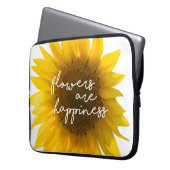Sonnenblumenziffer "Blume sind glücklich" Laptopschutzhülle (Vorderseite Links)