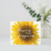 Sonnenblumenziffer "Blume sind glücklich" Postkarte (Stehend Vorderseite)