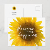 Sonnenblumenziffer "Blume sind glücklich" Postkarte (Vorne/Hinten)