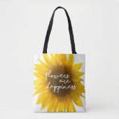 Sonnenblumenziffer "Blume sind glücklich" Tasche (Vorderseite)