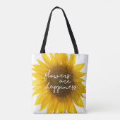 Sonnenblumenziffer "Blume sind glücklich" Tasche (Rückseite)