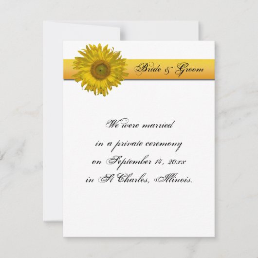 Sonnenblumenzug - Eheschließung / Elopement Ankünd Ankündigung (Vorderseite)