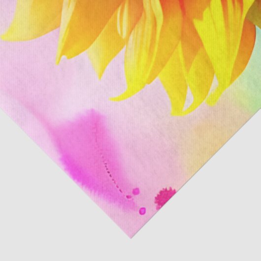 Sonnenblumenzwirnpapier - extra groß für Decoupage Seidenpapier (Detail)