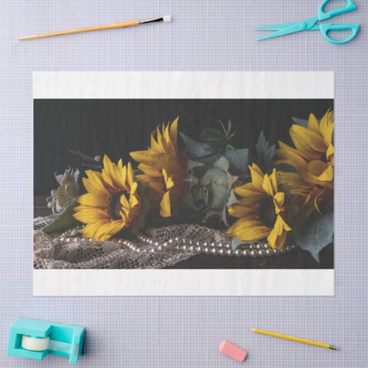 Sonnenblumenzwirnpapier Seidenpapier (Basteln)