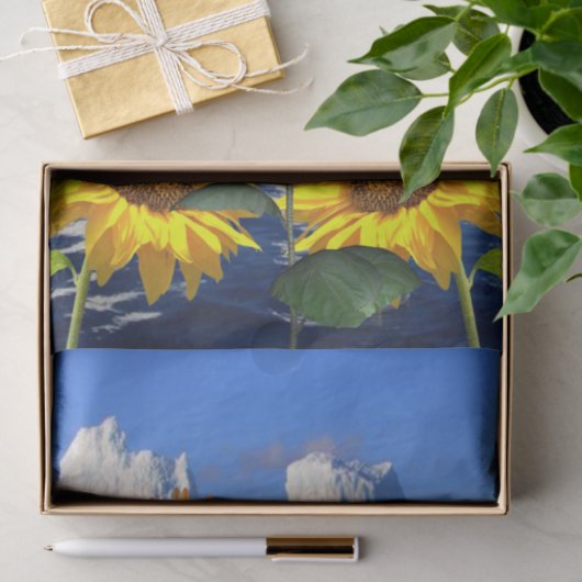 Sonnenblumenzwirnpapier Seidenpapier (Geschenk)