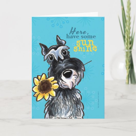 SonnenblumeSchnauzer jubeln oben zu Karte (Vorderseite)