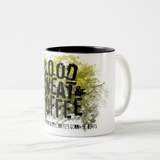 Sonnenblut Schweiß und Kaffee oder werden Tränen. Zweifarbige Tasse (VorderseiteRechts)