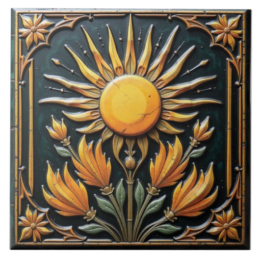Sonnenblüte Fliese (Vorderseite)