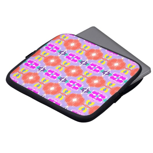 Sonnenblüten-Kaleidoskop Laptopschutzhülle (Vorne Oben)