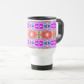 Sonnenblüten-Kaleidoskop-Wurfkissen Reisebecher (VorderseiteRechts)
