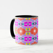 Sonnenblüten-Kaleidoskop-Wurfkissen Tasse (Vorderseite Links)