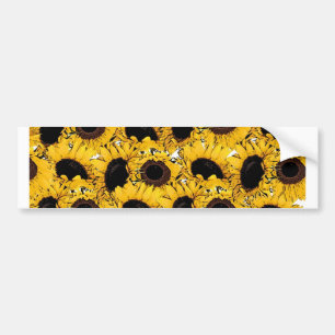 Sonnenblütenblätter schwimmen Meerestiere Gelb Autoaufkleber