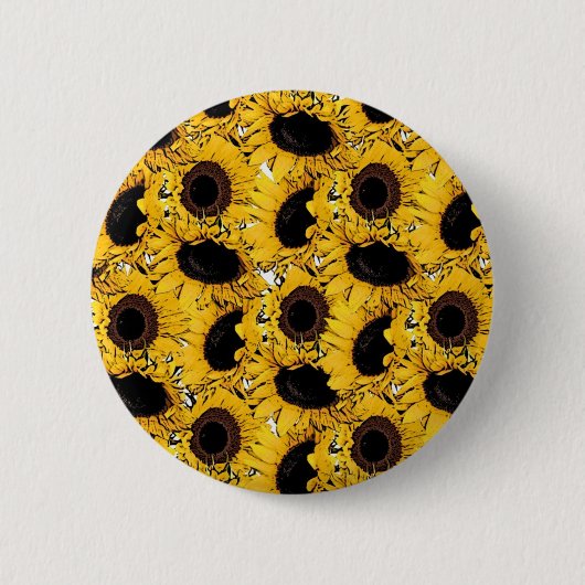 Sonnenblütenblätter schwimmen Meerestiere Gelb Button (Vorderseite)