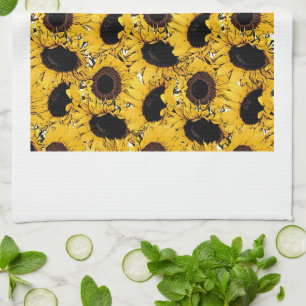 Sonnenblütenblätter schwimmen Meerestiere Gelb Handtuch