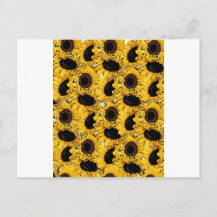 Sonnenblütenblätter schwimmen Meerestiere Gelb Postkarte