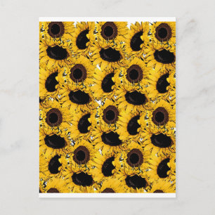 Sonnenblütenblätter schwimmen Meerestiere Gelb Postkarte