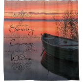 Sonnenboot mit ruhigem Gebet Duschvorhang (Vorderseite)