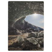 Sonnenbrand am Eingang der Eishöhle Klemmbrett (Rückseite)