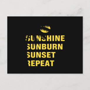 Sonnenbrand-Sonnenuntergang wiederholen Postkarte
