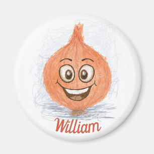 Sonnenbraun-Zwiebel zeichnend individuelle Name Magnet