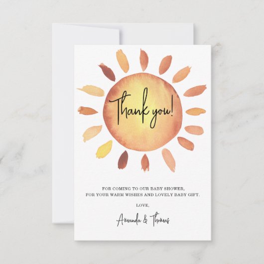 Sonnenbrause Dankeskarte (Vorderseite)