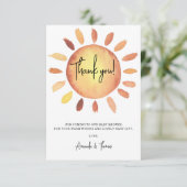 Sonnenbrause Dankeskarte (Stehend Vorderseite)