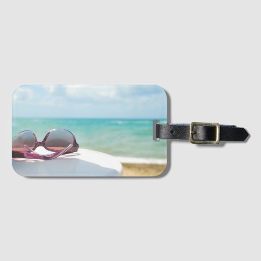 Sonnenbrille am Strand Gepäckanhänger (Vorderseite (Horizontal))