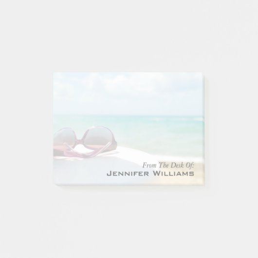 Sonnenbrille am Strand Post-it Klebezettel (Vorderseite)