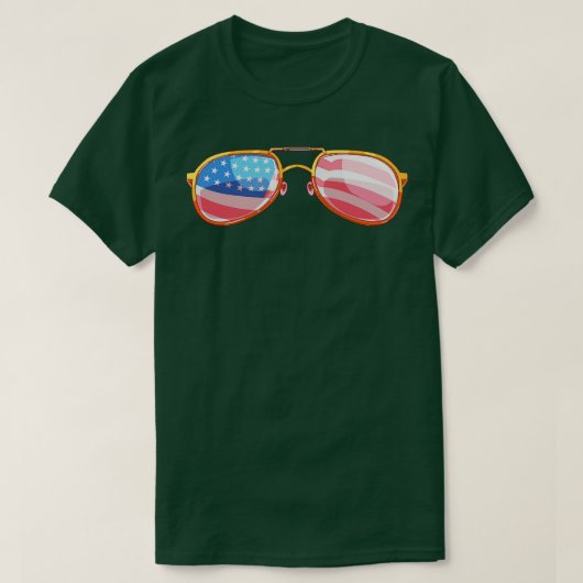 Sonnenbrille, amerikanische Flagge T-Shirt (Design vorne)