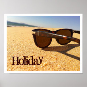Sonnenbrille auf dem Strandposter Poster