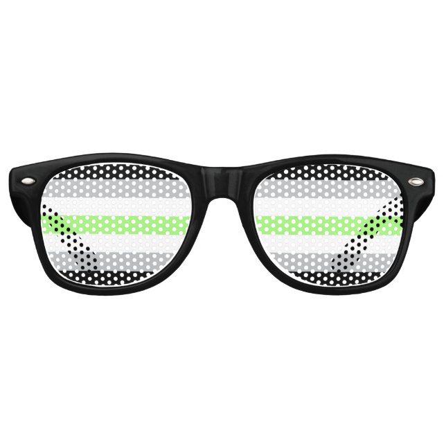 Sonnenbrille auf der Agender Pride (Vorderseite)
